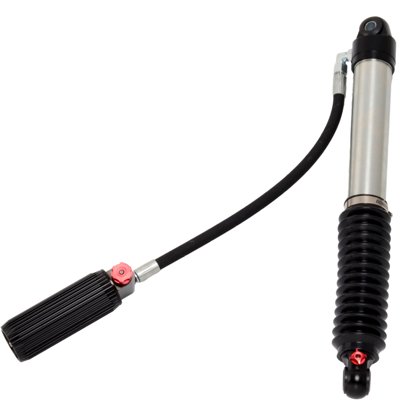 compression and rebound adjustable monotube shock with remote reservoir